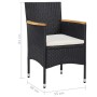 Set de comedor de jardín 5 pzas ratán PE vidrio templado negro de , Conjuntos de jardín - Ref: Foro24-3095911, Precio: 341,63...