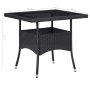 Set de comedor de jardín 5 pzas ratán PE vidrio templado negro de , Conjuntos de jardín - Ref: Foro24-3095911, Precio: 341,63...