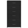 Aparador con 6 cajones madera contrachapada negro 50x34x96 cm de vidaXL, Aparadores - Ref: Foro24-800667, Precio: 106,08 €, D...