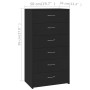 Aparador con 6 cajones madera contrachapada negro 50x34x96 cm de vidaXL, Aparadores - Ref: Foro24-800667, Precio: 106,08 €, D...