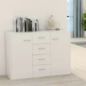 Aparador de madera contrachapada blanco 88x30x65 cm de vidaXL, Aparadores - Ref: Foro24-800684, Precio: 91,62 €, Descuento: %