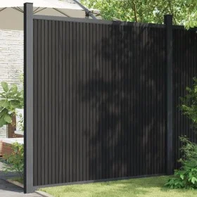 Gray WPC fence panel 173x186 cm by , fence panels - Ref: Foro24-4003980, Price: 323,82 €, Discount: %