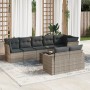 Set de muebles de jardín 9 pzas y cojines ratán sintético gris en Conjuntos de jardín | Comprar online en Foru.es