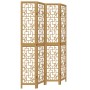 Biombo separador de 4 paneles madera maciza paulownia marrón de , Divisores de ambientes - Ref: Foro24-358868, Precio: 110,92...