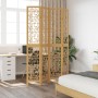 Biombo separador de 4 paneles madera maciza paulownia marrón de , Divisores de ambientes - Ref: Foro24-358868, Precio: 110,92...