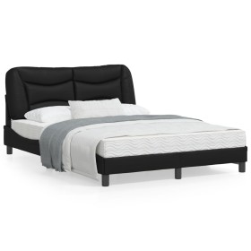 Estructura de cama con cabecero cuero sintético negro 120x200cm de , Camas y somieres - Ref: Foro24-3207988, Precio: 192,97 €...