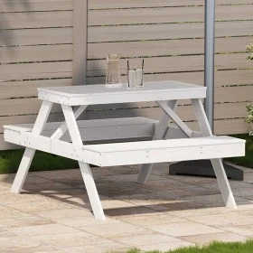 Solid white pine wood picnic table 105x134x75 cm by , Garden tables - Ref: Foro24-832568, Price: 117,24 €, Discount: %