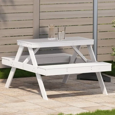 Mesa de pícnic madera maciza de pino blanco 105x134x75 cm de , Mesas de jardín - Ref: Foro24-832568, Precio: 117,24 €, Descue...