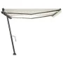 Toldo manual retráctil con LED crema 400x300 cm de , Toldos - Ref: Foro24-3069742, Precio: 457,03 €, Descuento: %