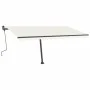 Toldo manual retráctil con LED crema 400x300 cm de , Toldos - Ref: Foro24-3069742, Precio: 457,03 €, Descuento: %