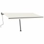 Toldo manual retráctil con LED crema 400x300 cm de , Toldos - Ref: Foro24-3069742, Precio: 441,24 €, Descuento: %