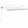 Toldo manual retráctil con LED crema 400x300 cm de , Toldos - Ref: Foro24-3069742, Precio: 441,24 €, Descuento: %