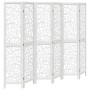 Biombo separador de 6 paneles madera maciza Paulownia blanco de , Divisores de ambientes - Ref: Foro24-358746, Precio: 167,43...