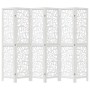 Biombo separador de 6 paneles madera maciza Paulownia blanco de , Divisores de ambientes - Ref: Foro24-358746, Precio: 167,43...