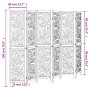 Biombo separador de 6 paneles madera maciza Paulownia blanco de , Divisores de ambientes - Ref: Foro24-358746, Precio: 167,43...