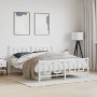 Estructura cama metal con cabecero y estribo blanco 150x200 cm de , Camas y somieres - Ref: Foro24-374310, Precio: 128,55 €, ...