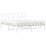 Estructura cama metal con cabecero y estribo blanco 150x200 cm de , Camas y somieres - Ref: Foro24-374310, Precio: 128,55 €, ...