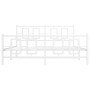 Estructura cama metal con cabecero y estribo blanco 150x200 cm de , Camas y somieres - Ref: Foro24-374310, Precio: 128,55 €, ...