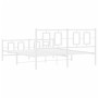 Estructura cama metal con cabecero y estribo blanco 150x200 cm de , Camas y somieres - Ref: Foro24-374310, Precio: 128,55 €, ...