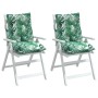 Cojines de silla de respaldo bajo 2 uds tela estampado de hojas de , Cojines para sillas y sofás - Ref: Foro24-377707, Precio...
