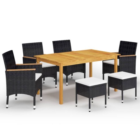 Juego de comedor de jardín de 7 piezas negro de , Conjuntos de jardín - Ref: Foro24-3067781, Precio: 480,14 €, Descuento: %