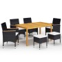 Juego de comedor de jardín de 7 piezas negro de , Conjuntos de jardín - Ref: Foro24-3067781, Precio: 480,14 €, Descuento: %