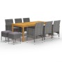 Juego de comedor de jardín de 11 piezas gris de , Conjuntos de jardín - Ref: Foro24-3067872, Precio: 630,18 €, Descuento: %