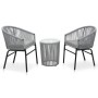 Set mesa y sillas de jardín 3 pzas y cojines ratán PE gris de vidaXL, Conjuntos de jardín - Ref: Foro24-48140, Precio: 185,25...