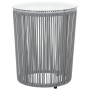 Set mesa y sillas de jardín 3 pzas y cojines ratán PE gris de vidaXL, Conjuntos de jardín - Ref: Foro24-48140, Precio: 185,25...