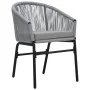 Set mesa y sillas de jardín 3 pzas y cojines ratán PE gris de vidaXL, Conjuntos de jardín - Ref: Foro24-48140, Precio: 222,93...