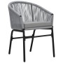 Set mesa y sillas de jardín 3 pzas y cojines ratán PE gris de vidaXL, Conjuntos de jardín - Ref: Foro24-48140, Precio: 185,25...