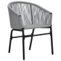 Set mesa y sillas de jardín 3 pzas y cojines ratán PE gris de vidaXL, Conjuntos de jardín - Ref: Foro24-48140, Precio: 185,25...