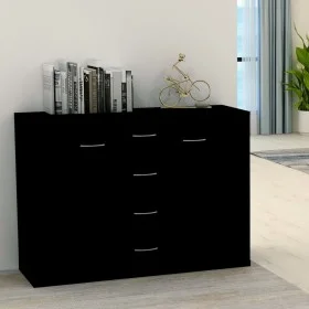 Aparador de madera contrachapada negro 88x30x65 cm de vidaXL, Aparadores - Ref: Foro24-800685, Precio: 99,99 €, Descuento: %