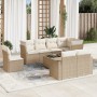 Set de sofás de jardín 9 pzas con cojines ratán sintético beige en Conjuntos de jardín | Comprar online en Foru.es