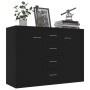 Aparador de madera contrachapada negro 88x30x65 cm de vidaXL, Aparadores - Ref: Foro24-800685, Precio: 102,95 €, Descuento: %