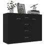 Aparador de madera contrachapada negro 88x30x65 cm de vidaXL, Aparadores - Ref: Foro24-800685, Precio: 99,99 €, Descuento: %