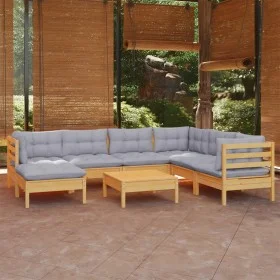 Juego de muebles de jardín 8 pzas y cojines madera maciza pino de , Conjuntos de jardín - Ref: Foro24-3096652, Precio: 640,34...
