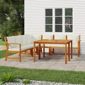 Juego comedor jardín y cojines 7 piezas madera maciza acacia de , Conjuntos de jardín - Ref: Foro24-3154970, Precio: 949,05 €...