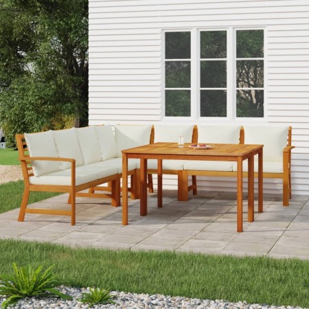 Juego comedor jardín y cojines 7 piezas madera maciza acacia de , Conjuntos de jardín - Ref: Foro24-3154970, Precio: 949,05 €...