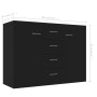 Aparador de madera contrachapada negro 88x30x65 cm de vidaXL, Aparadores - Ref: Foro24-800685, Precio: 102,95 €, Descuento: %