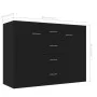 Aparador de madera contrachapada negro 88x30x65 cm de vidaXL, Aparadores - Ref: Foro24-800685, Precio: 99,99 €, Descuento: %