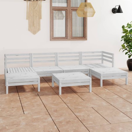 Juego de muebles de jardín 7 pzas madera maciza de pino blanco de , Conjuntos de jardín - Ref: Foro24-3083340, Precio: 349,48...