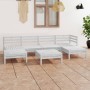 Juego de muebles de jardín 7 pzas madera maciza de pino blanco de , Conjuntos de jardín - Ref: Foro24-3083340, Precio: 349,48...