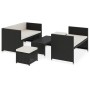 Set muebles de jardín 5 piezas y cojines ratán sintético negro de vidaXL, Conjuntos de jardín - Ref: Foro24-48132, Precio: 28...