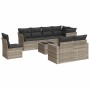Set muebles jardín 9 pzas y cojines ratán sintético gris claro en Conjuntos de jardín | Comprar online en Foru.es