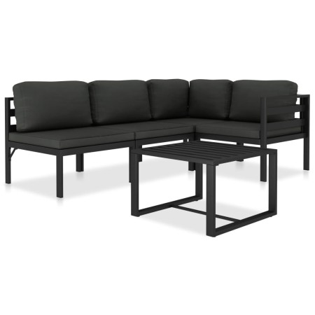 Set muebles de jardín 5 pzas y cojines aluminio gris antracita de , Conjuntos de jardín - Ref: Foro24-49232, Precio: 603,84 €...