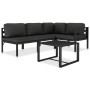Set muebles de jardín 5 pzas y cojines aluminio gris antracita de , Conjuntos de jardín - Ref: Foro24-49232, Precio: 603,84 €...