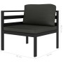 Set muebles de jardín 5 pzas y cojines aluminio gris antracita de , Conjuntos de jardín - Ref: Foro24-49232, Precio: 603,84 €...