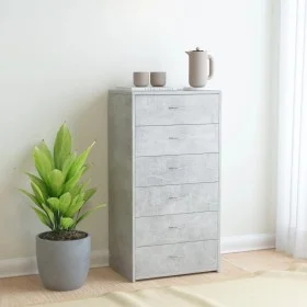 Aparador con 6 cajones contrachapada gris hormigón 50x34x96cm de vidaXL, Aparadores - Ref: Foro24-800670, Precio: 92,66 €, De...