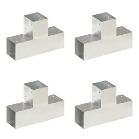 T-Pfostenverbinder 4 Stück verzinktes Metall 91x91 mm von , Zaunpfosten - Ref: Foro24-145472, Preis: 70,25 €, Rabatt: %